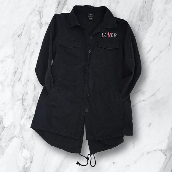 Pennywise It Two Cargo Trenchcoat Style Button Up Loser Shacket Men's Large - Picture 12 of 12